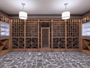 Wine storage in a home.